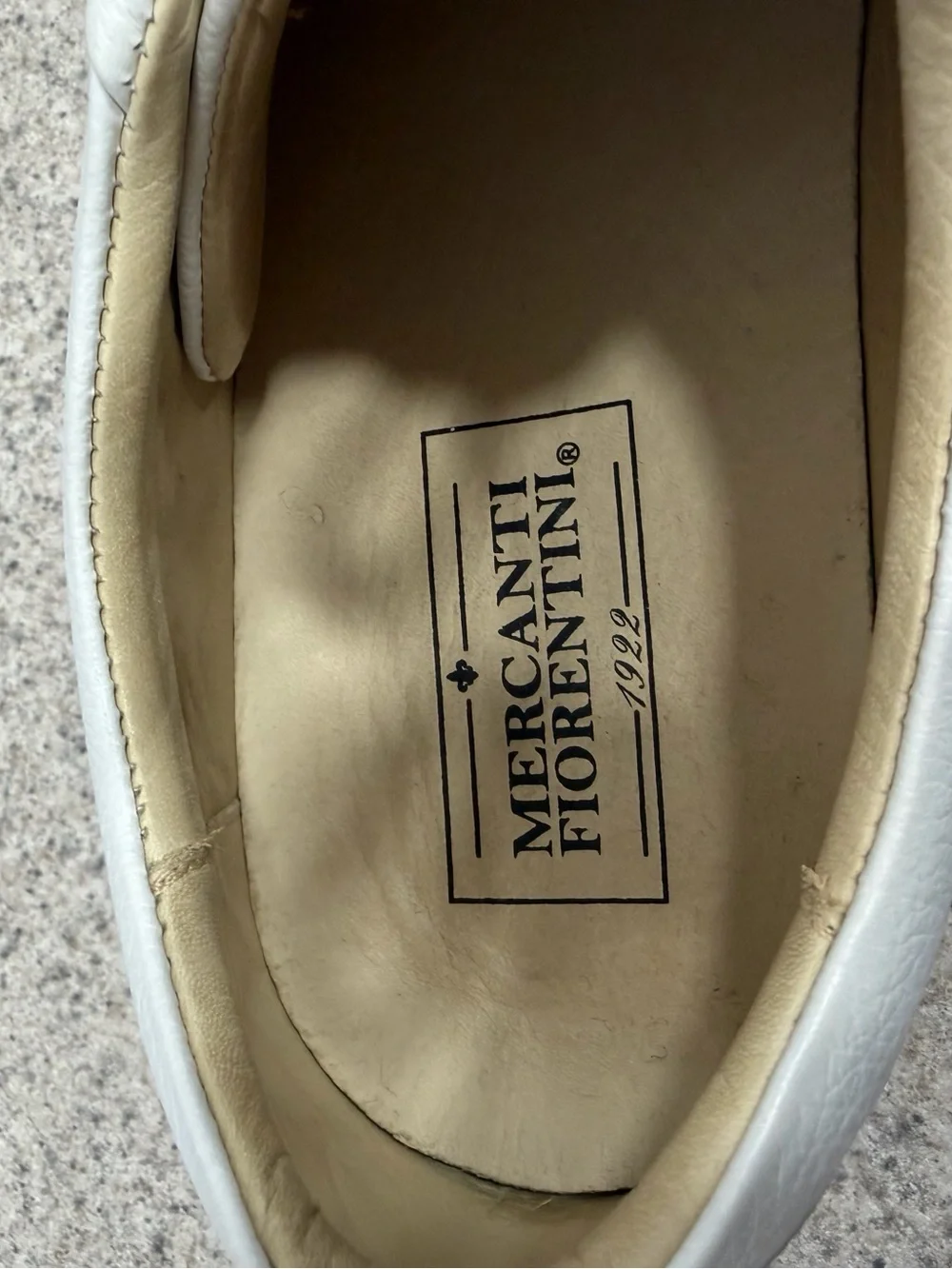 MERCANTI FIORENTINI White Leather Lace Up Sneakers - Men's Size 13M -White -5901